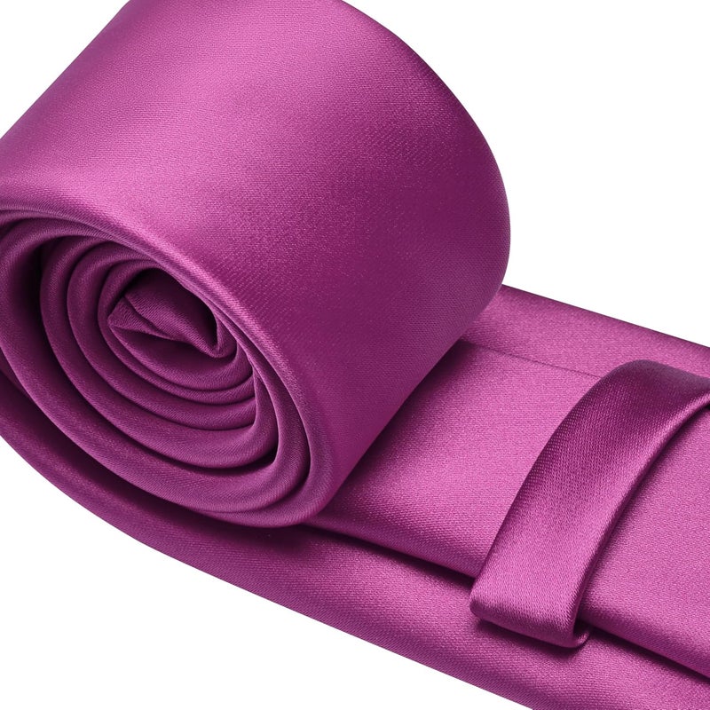 Branduce 3.15"（8cm） Mens Solid Satin Tie Pure Color Necktie for Business and Wedding + Gift Box - Image 4